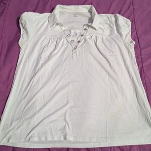 Style & Co. White Short Sleeve Blouse